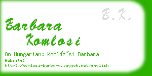 barbara komlosi business card